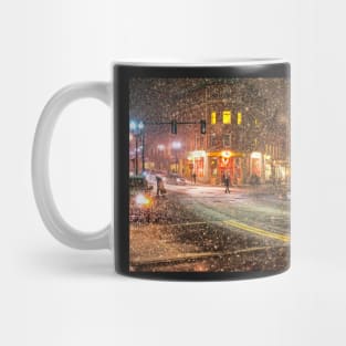 Harvard Square Snowfall Cambridge MA Mug